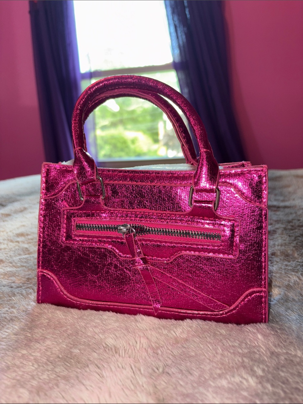 SHEIN Metallic Hot Pink Mini Women's Bag 👩‍🎤